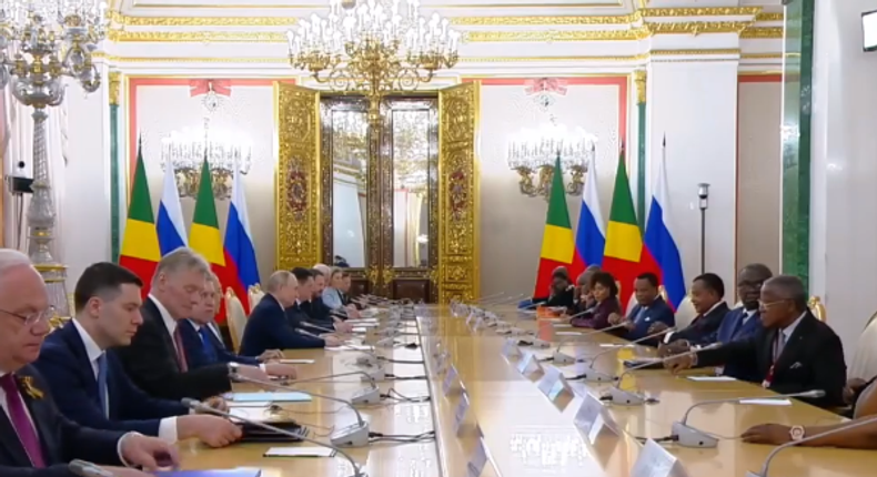 Russia's Putin and Congo's Sassou-Nguesso reminisce on World War 2 as they discuss military ties