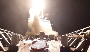 US Navy warships launched hundreds of missiles during the Red Sea conflict.Screengrab via US Central Command